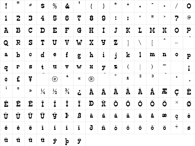 Edmunds Regular font glyphpreview