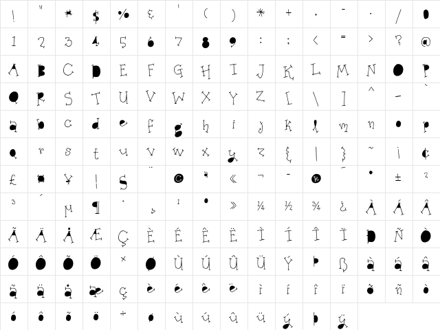 Organic Fridays Solid Alternates Regular font glyphpreview