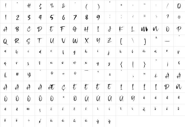 Rosekind Regular font glyphpreview