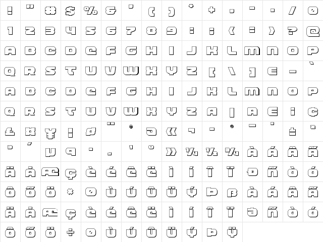 Front Runner Outline Outline font glyphpreview