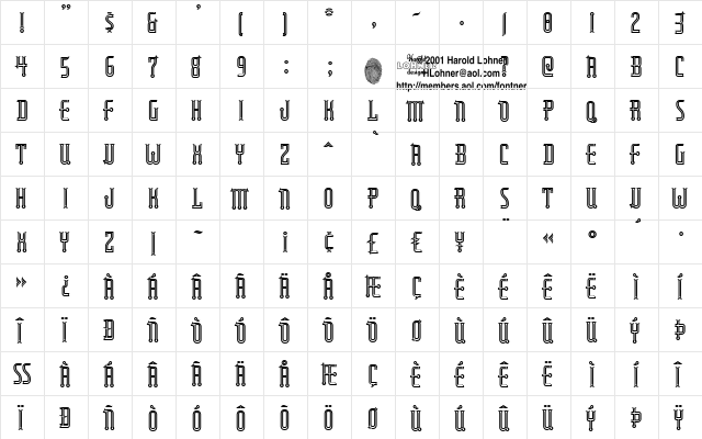 RubaiyatEngraved Regular font glyphpreview