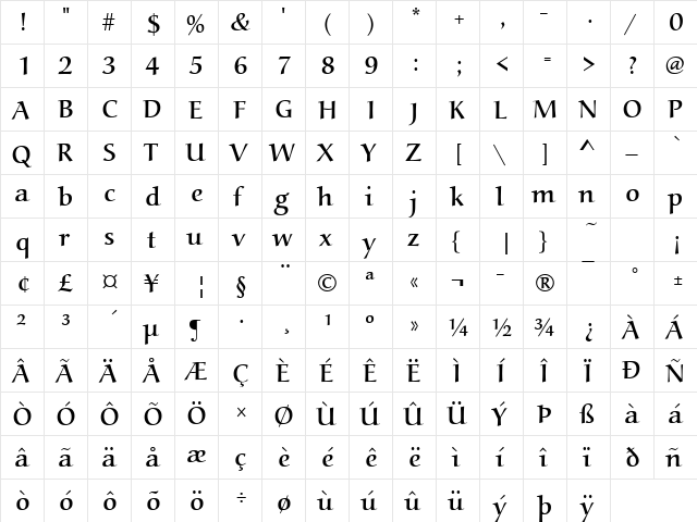 Alcuin Becker Regular font glyphpreview