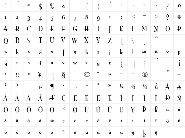 Mona Lisa Solid OS ITC TT Regular font glyphpreview
