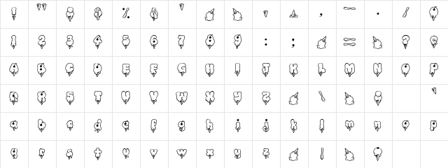 CK Ice Cream Cone Regular font glyphpreview