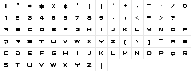 Bitsumishi Regular font glyphpreview