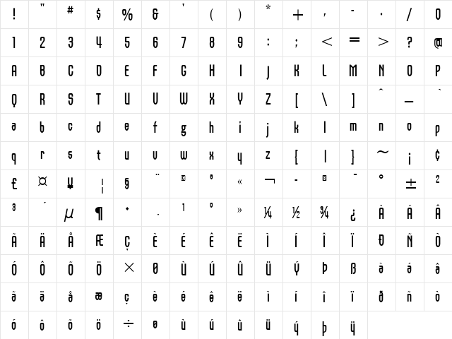 Orbon ITC Bold font glyphpreview