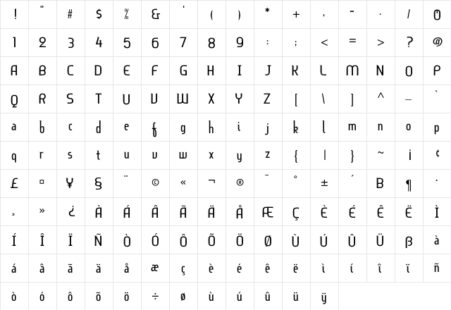 BruhnScript Straightened font glyphpreview