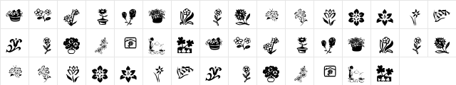 KR Kat's Flowers 4 Regular font glyphpreview