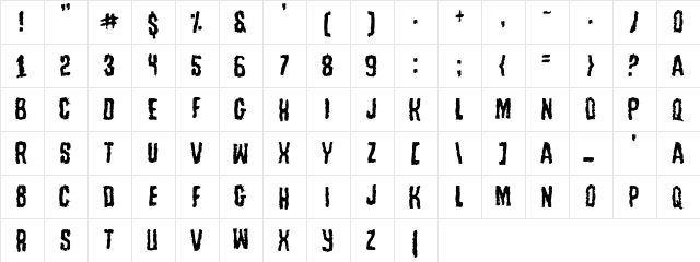 Tussle Regular font glyphpreview