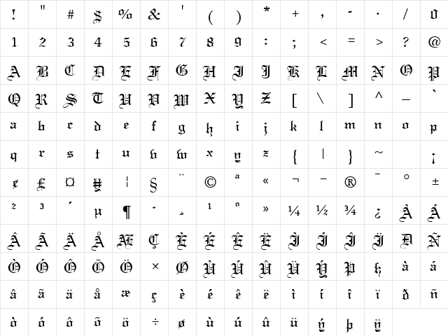 ClerestorySSK Regular font glyphpreview