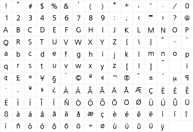 Quebec-Serial DB Regular font glyphpreview