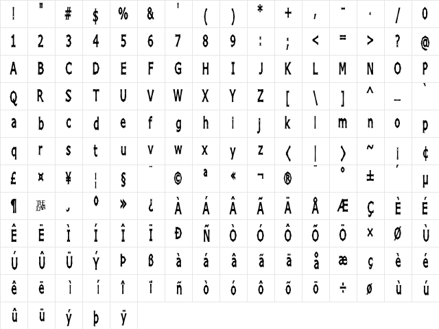 Chizz High Regular font glyphpreview