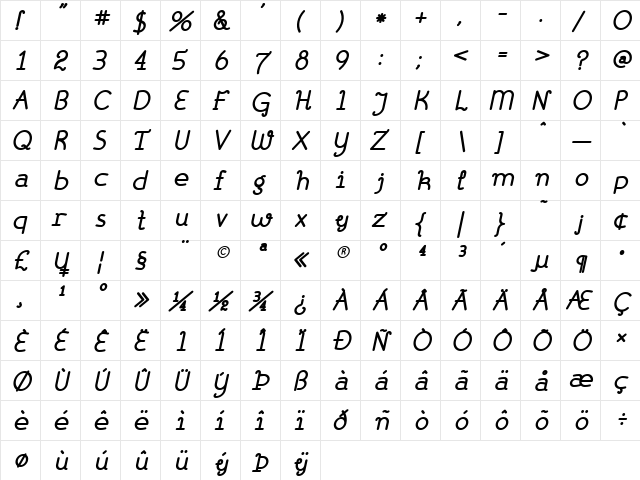 Book& Bold Italic font glyphpreview