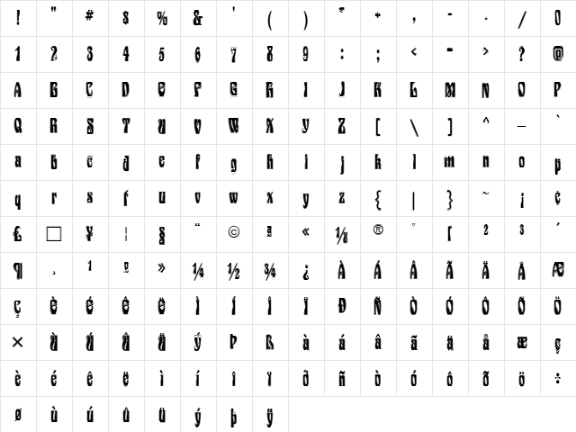 Epoque Inline Regular font glyphpreview