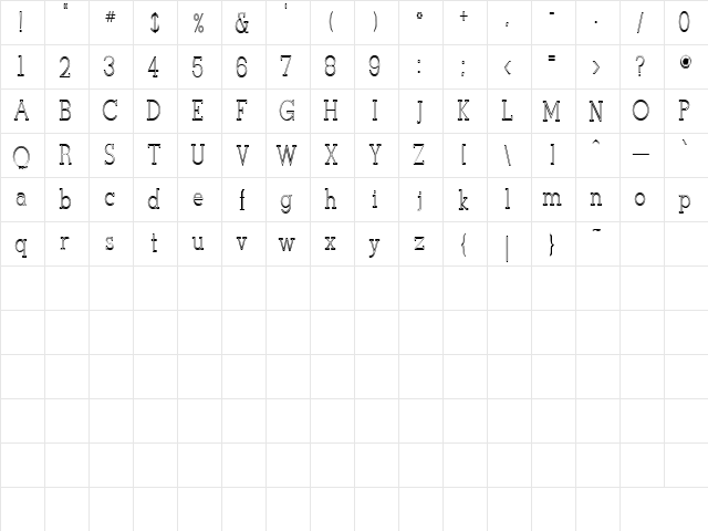 Smithers 1 Regular font glyphpreview