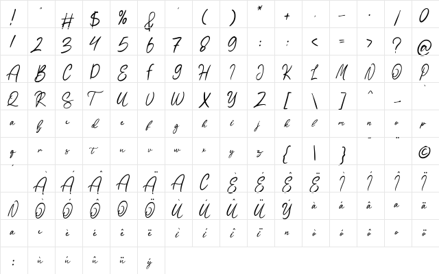 Sartadi Regular font glyphpreview