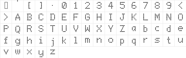 The Sinfles 86>98 Regular font glyphpreview