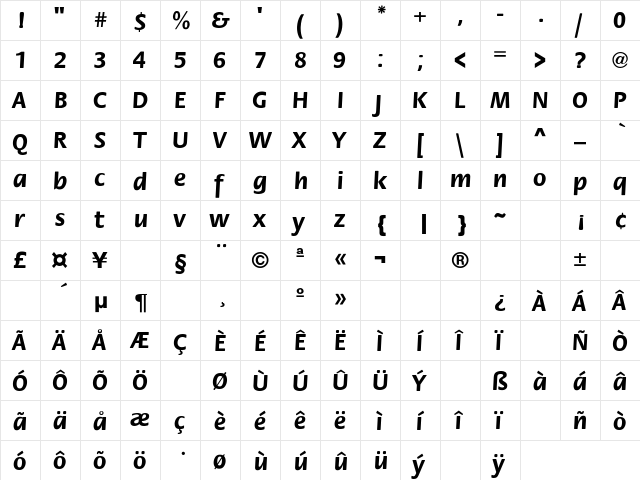 Flora Regular font glyphpreview