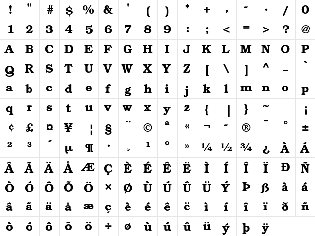 ITC Bookman Std Demi font glyphpreview
