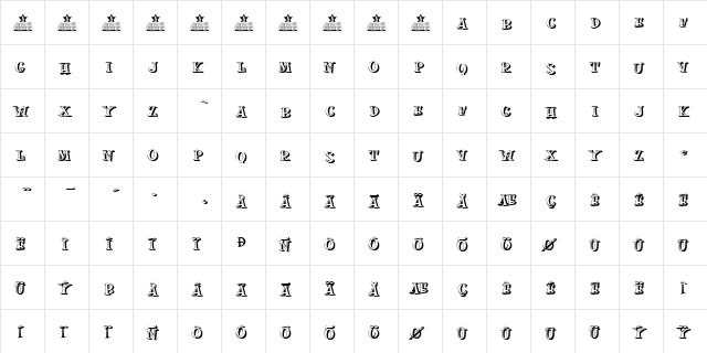 MOSKITOES SHADOW Regular font glyphpreview