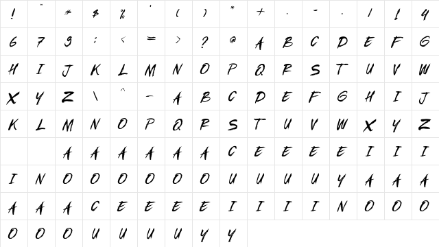 Rujack Regular font glyphpreview