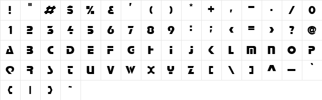 Tosp Regular font glyphpreview