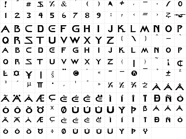 Star Down Regular font glyphpreview