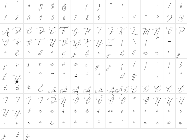 Dhenmark Regular font glyphpreview