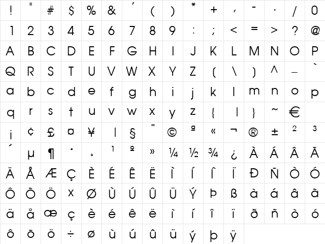 Atilla Normal font glyphpreview