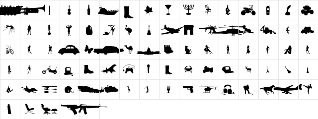 ChaletSilohuettes Medium font glyphpreview