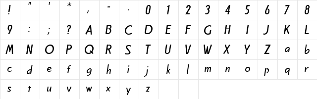 Celbo Regular font glyphpreview