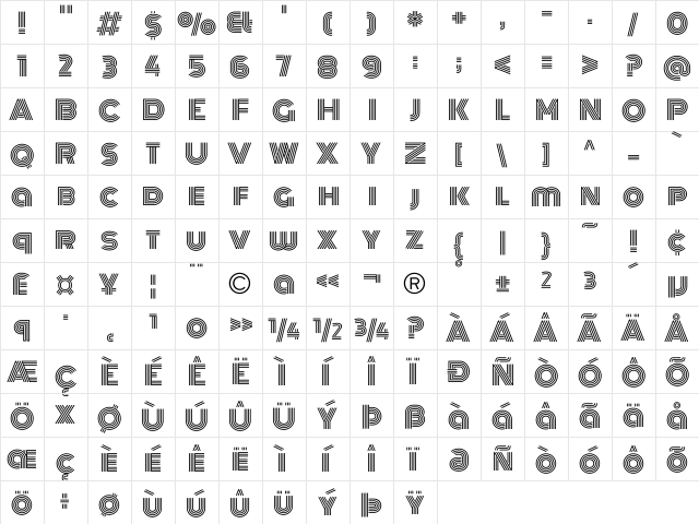 Monoton Regular font glyphpreview