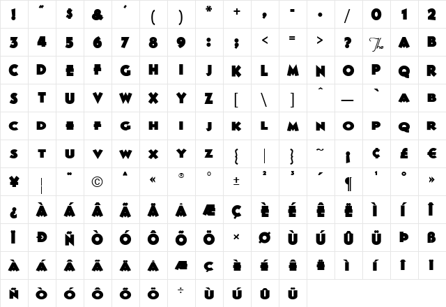 Frankens Stein Capital Regular font glyphpreview