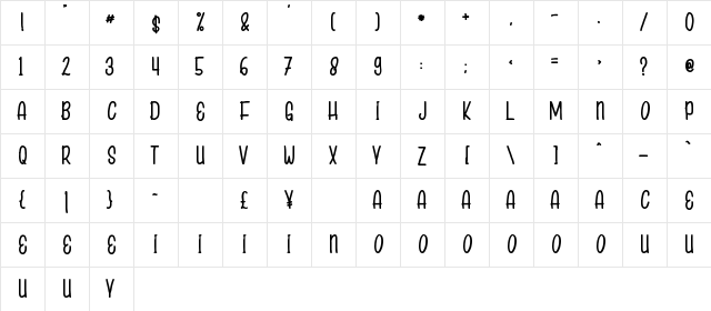SUMMER KIDOZA Regular font glyphpreview