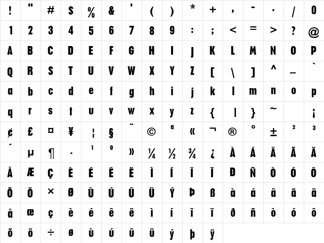 PlakatDB Normal font glyphpreview