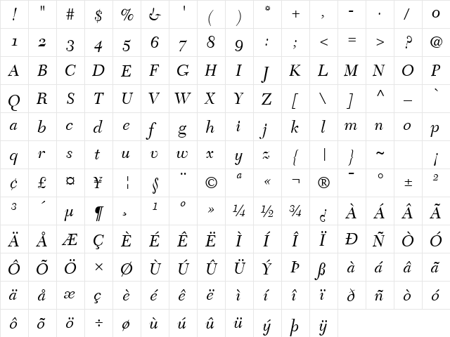 Tycoon OldStyle SSi Normal font glyphpreview