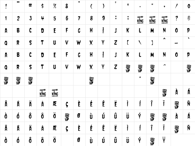 Cemetery King Regular font glyphpreview