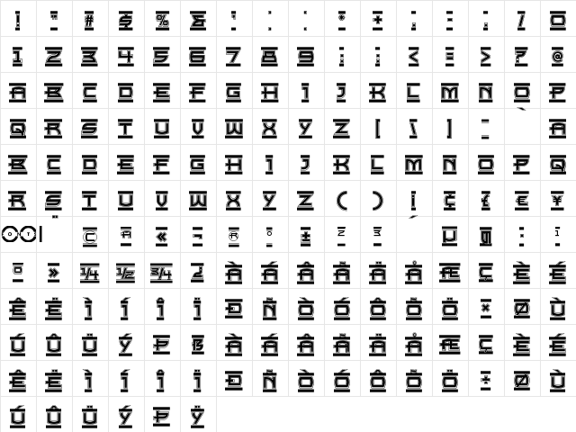 Empire State NF Regular font glyphpreview