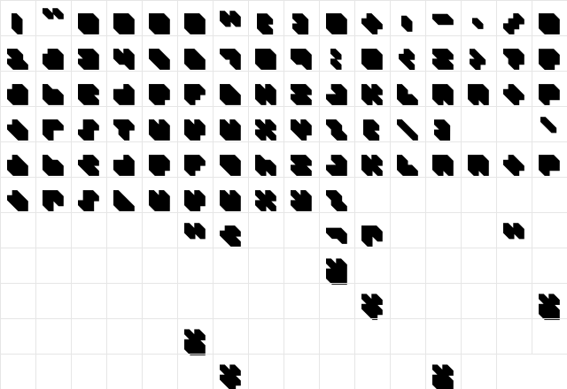 DS P9RMX3D Regular font glyphpreview
