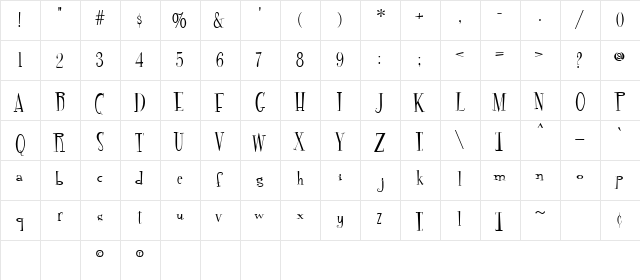 Fontdinerdotcom Regular font glyphpreview