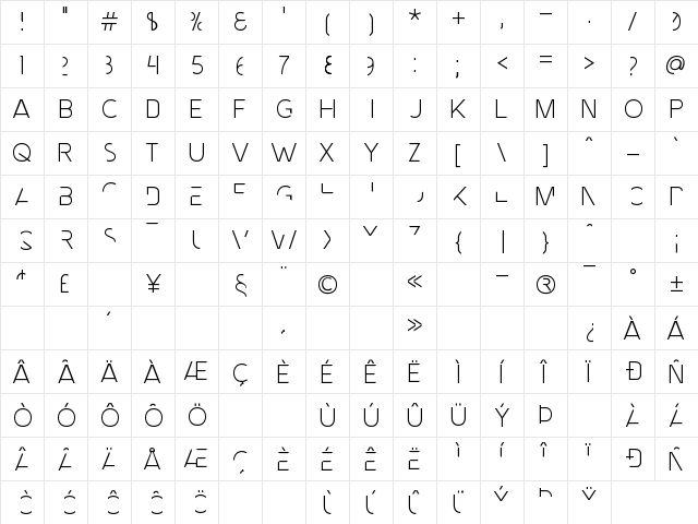 MNML FNT Regular font glyphpreview