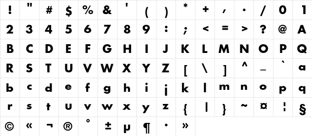 FortuneC Bold font glyphpreview