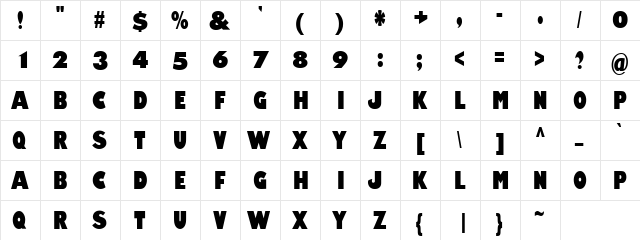 Amity Jack Regular font glyphpreview