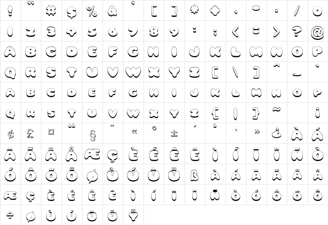 Snoopy Regular font glyphpreview