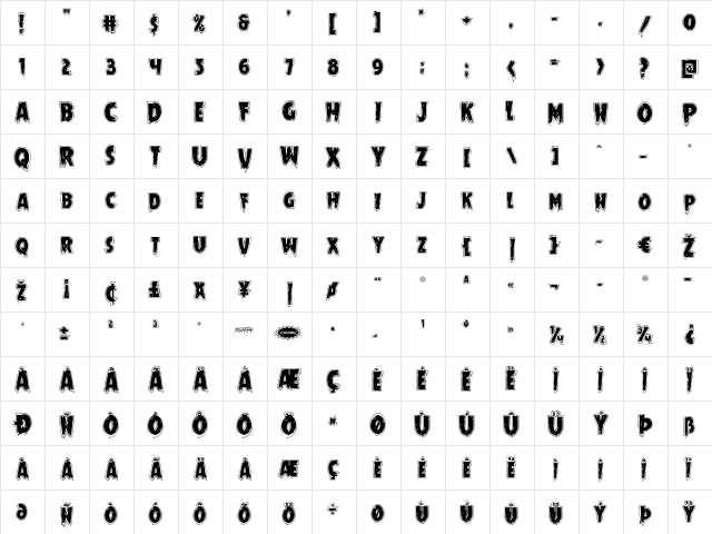 Mrs. Monster Academy Regular font glyphpreview