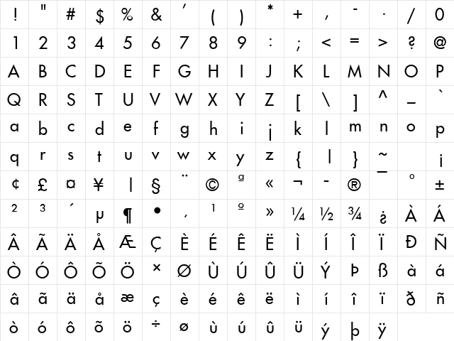 Fusi Normal font glyphpreview
