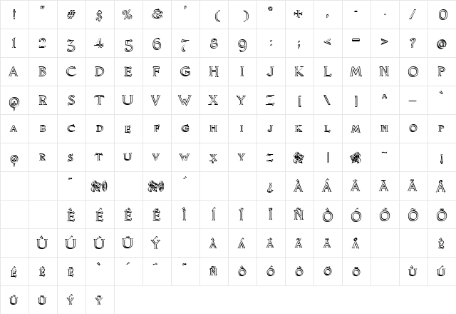 Knights Quest Callig Regular font glyphpreview