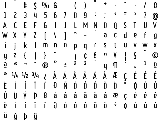 Ruler Stencil Bold font glyphpreview