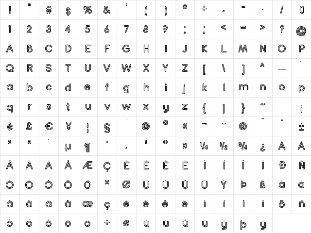 Turn Table Regular font glyphpreview