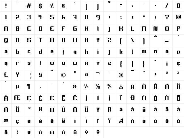 miinnora Regular font glyphpreview